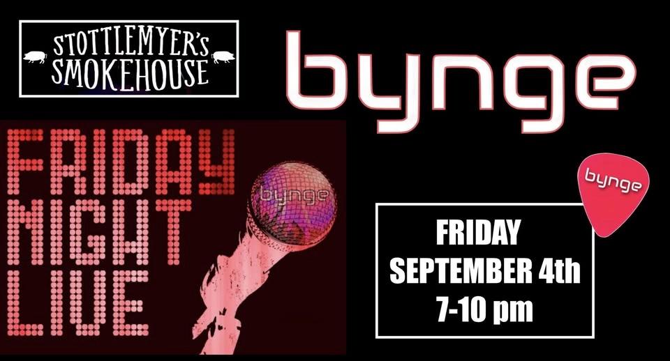 🎸 FRIDAY FRIDAY BYNGE at Stottlemyers Sarasota FRI SEP 4th from 7-10pm FREE Event!