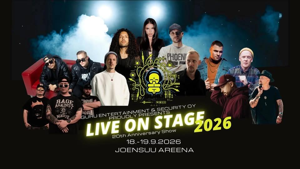 LIVE ON STAGE 2026: GURU Entertainment & Security Oy 20th Anniversary show