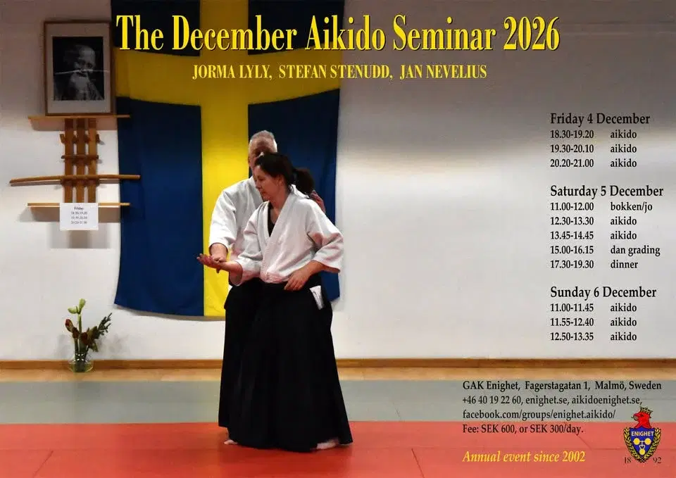 December Aikido Seminar 2026 in Malmö, Sweden