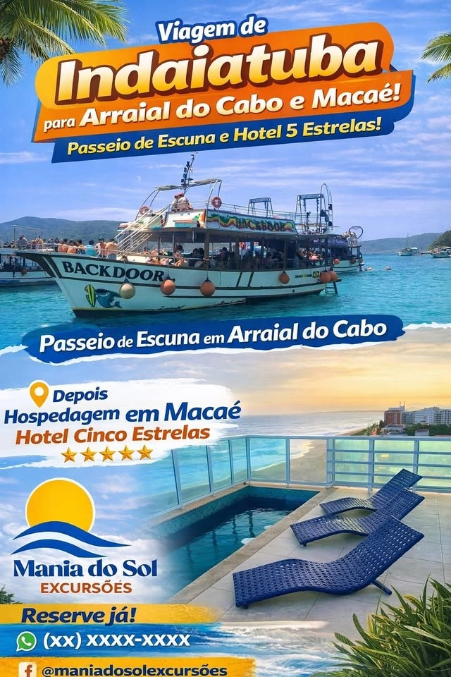 30/04/2026 - Excursão para Arraial do Cabo / Macaé RJ.