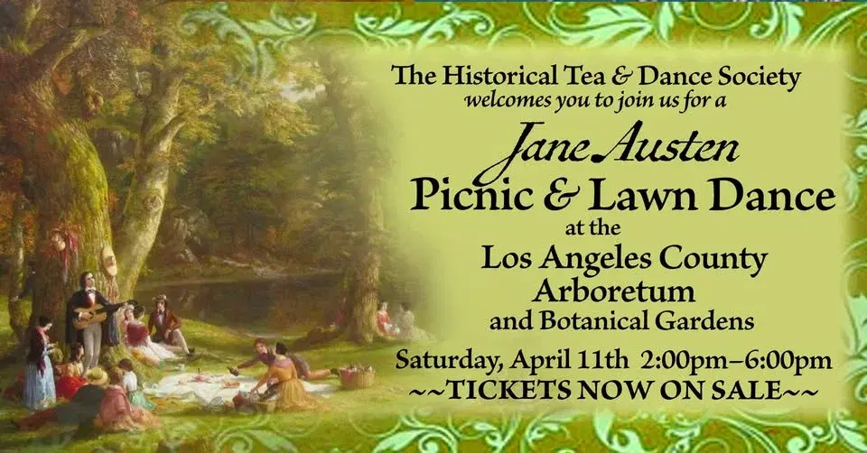 Jane Austen Picnic & Lawn Dance! Saturday, April 11th! TICKETS NOW ON SALE!