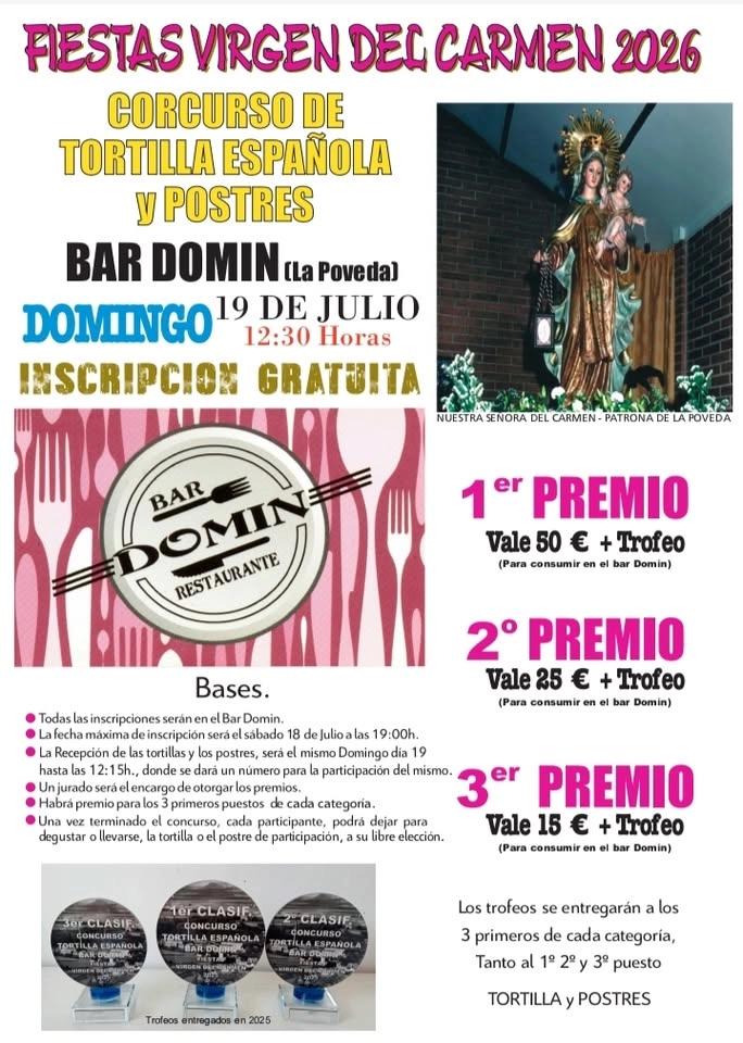 Concurso de tortillas y postres Fiestas Poveda 2026