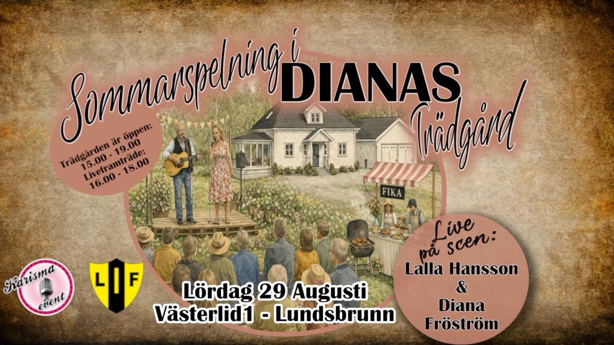 Sommarspelning i Dianas trädgård