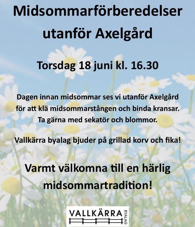 Klä midsommarstången i Vallkärra
