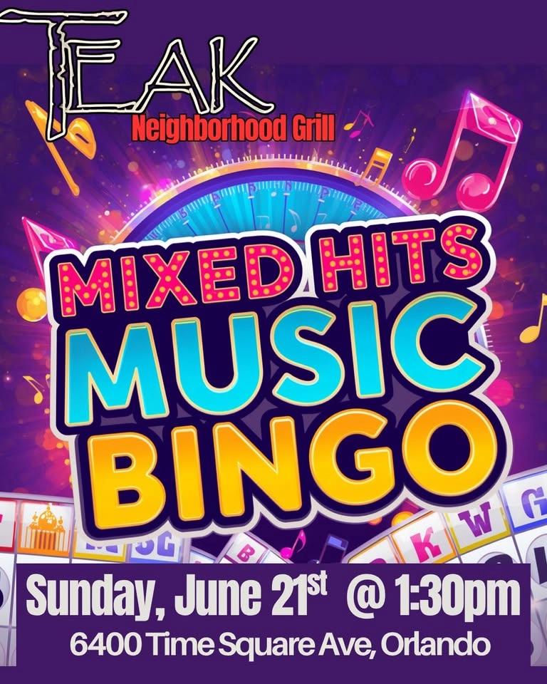 Mixed Hits Music Bingo @ Teak Neighborhood Grill!