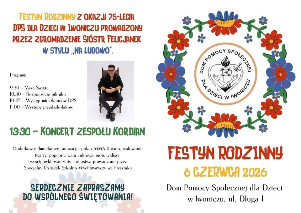 Festyn Rodzinny z okazji 75-lecia Domu Pomocy Społecznej dla Dzieci w Iwoniczu