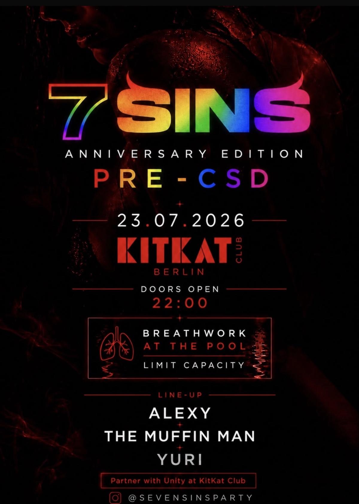 PRE - CSD AT KITKAT CLUB w/ UNITY × SEVEN SINS