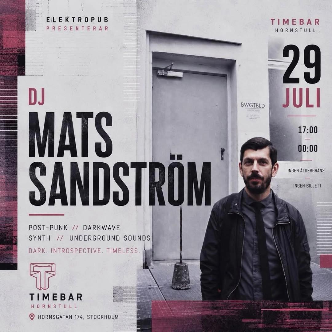 DJ Mats Sandström at Timebar Hornstull