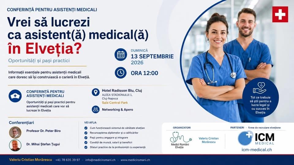 Conferinta pentru asistenti medicali - Oportunitati de angajare in Elvetia