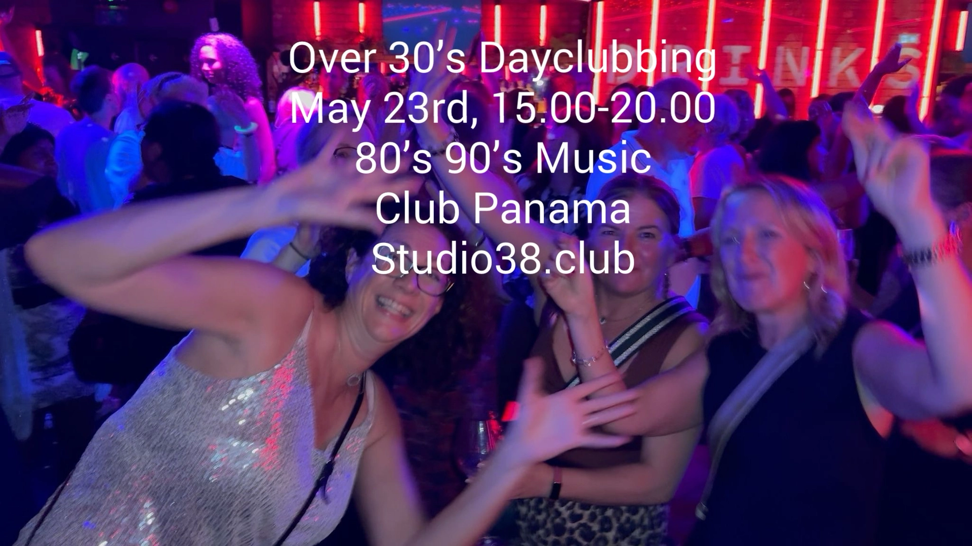 💃🏼Over 30’s daytime Clubbing 3-8 🪩80’s/90’s music. Dance & make new friends🤗