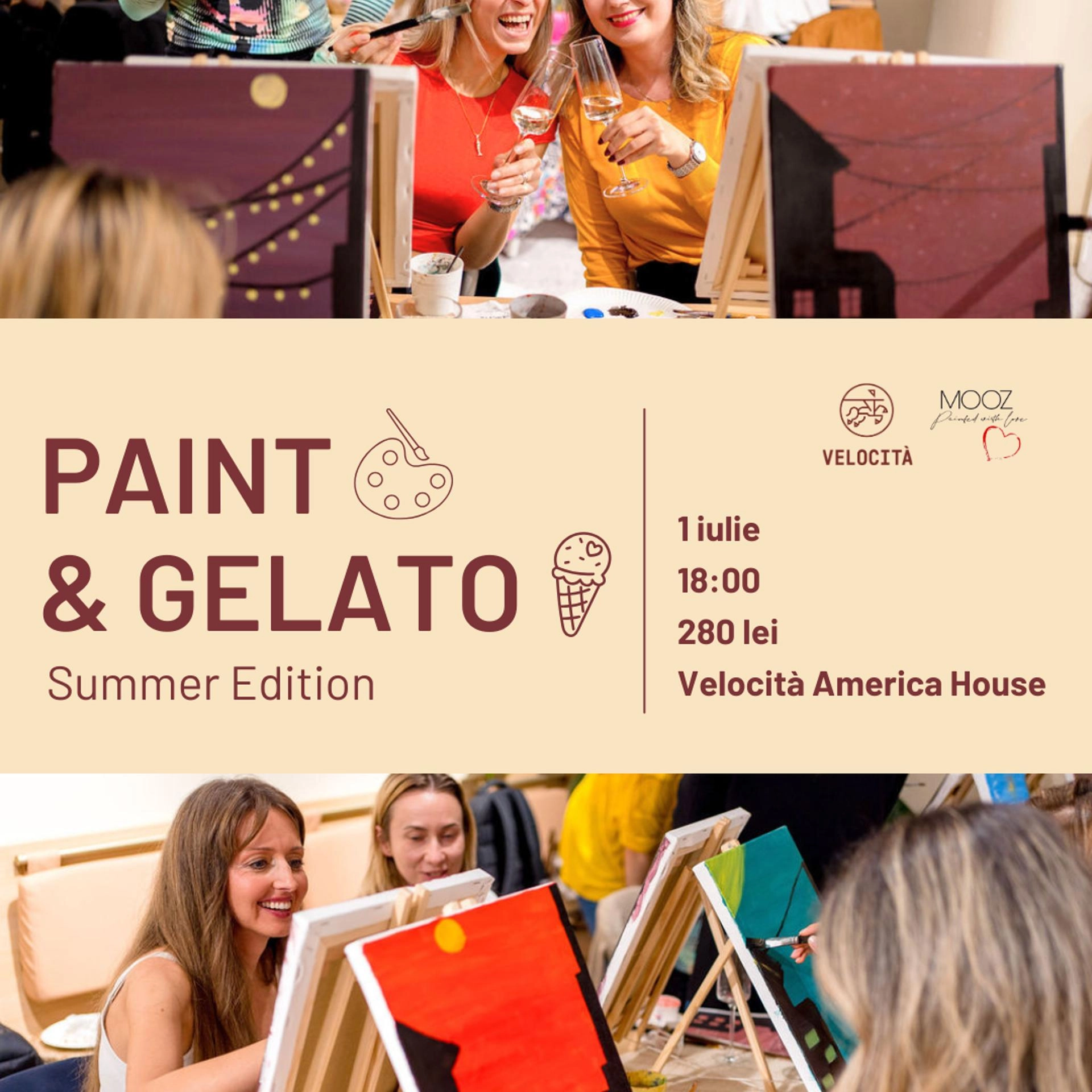 🎨🥂Paint & Gelato @ Velocità - Summer Edition🎨🥂