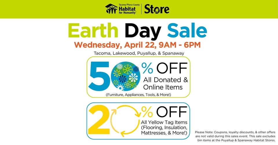 TPC-Habitat Stores Earth Day Sale 2026