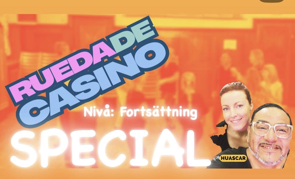 Rueda de Casino SPECIAL med Huascar & Jessica, Nivå Forsättning, 3h 20 min❗️inkl lunch 🥗 & fika ☕️