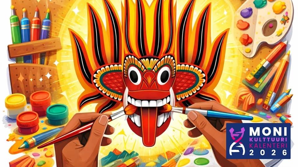 Monikulttuurikalenteri2026: Perinteen kasvot - srilankalainen naamiotaidepaja