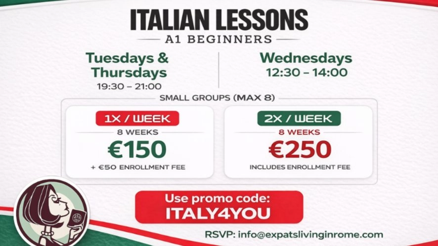 Italian lessons – New Classes for Beginners #romeexpats