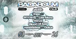 Club — Lisa More Residency: 0neo (live), Emma DJ, benzii, Blood of Aza, Golce, vendredear