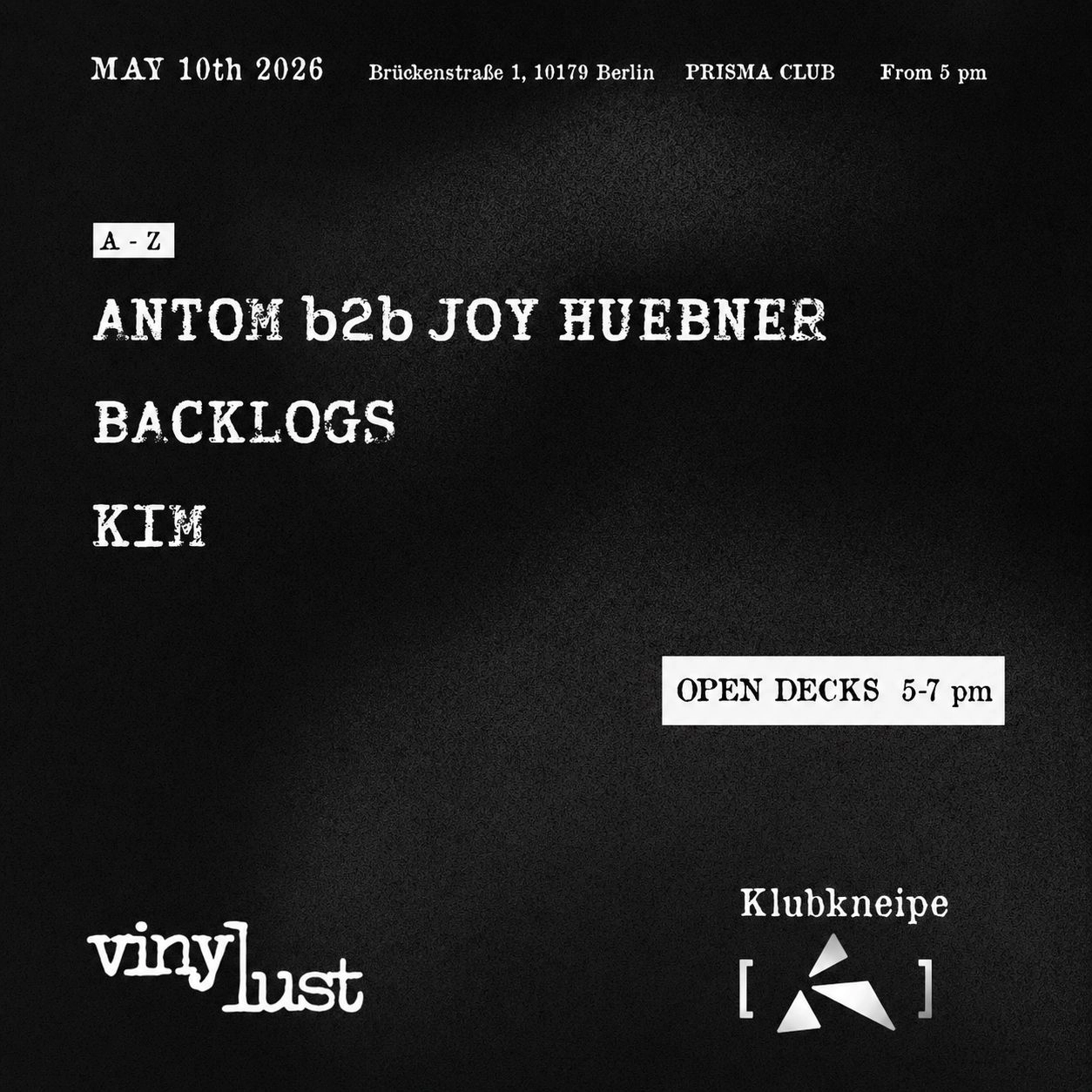 Vinyl Lust X Klubkneipe