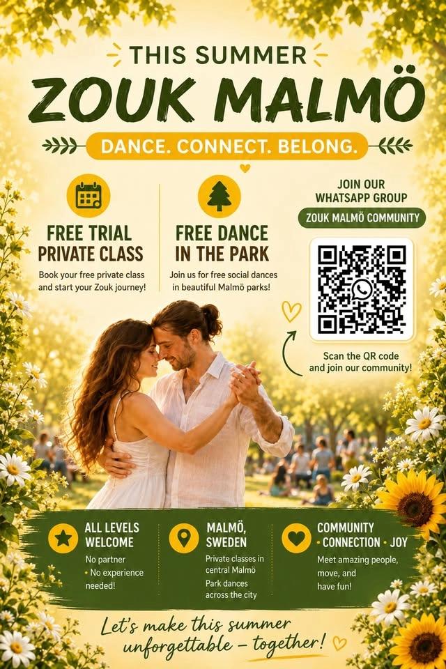 ZOUK Malmö Summer Community - Gratis dans i parken & Gratis prova-på