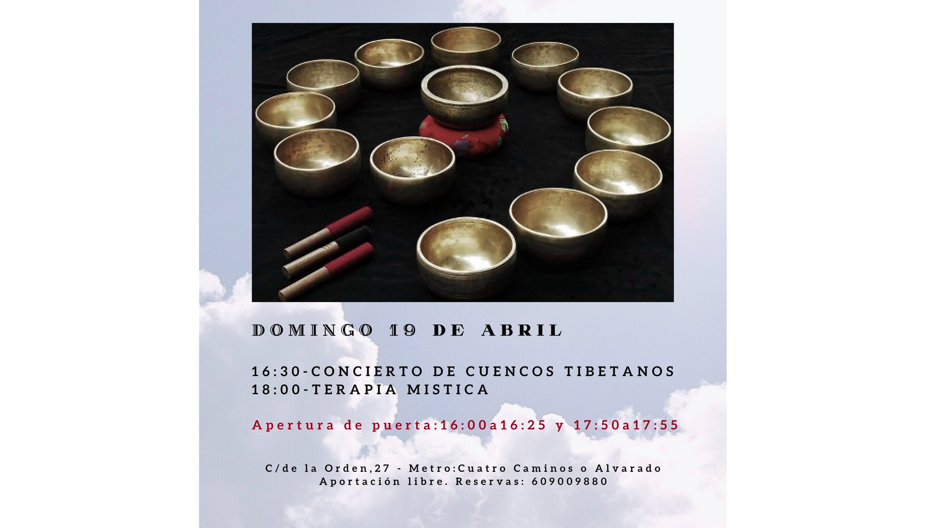 Concierto de Cuencos, Panderos, Canto de armónicos. Terapia Mística