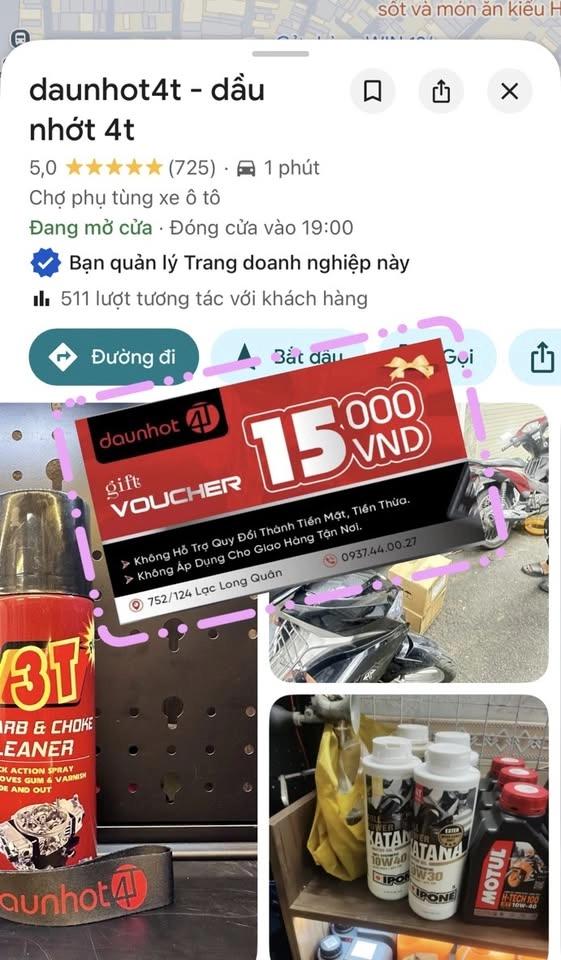 Tặng voucher 15.000vnd