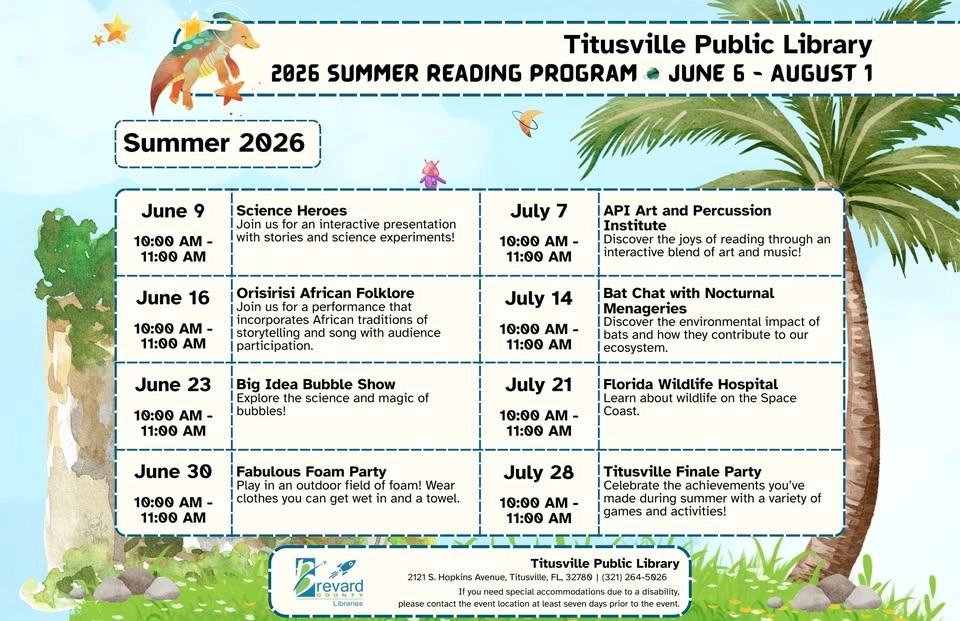 Tuesday Summer Special Events: Florida Wildlife Hospital at Titusville Public Library