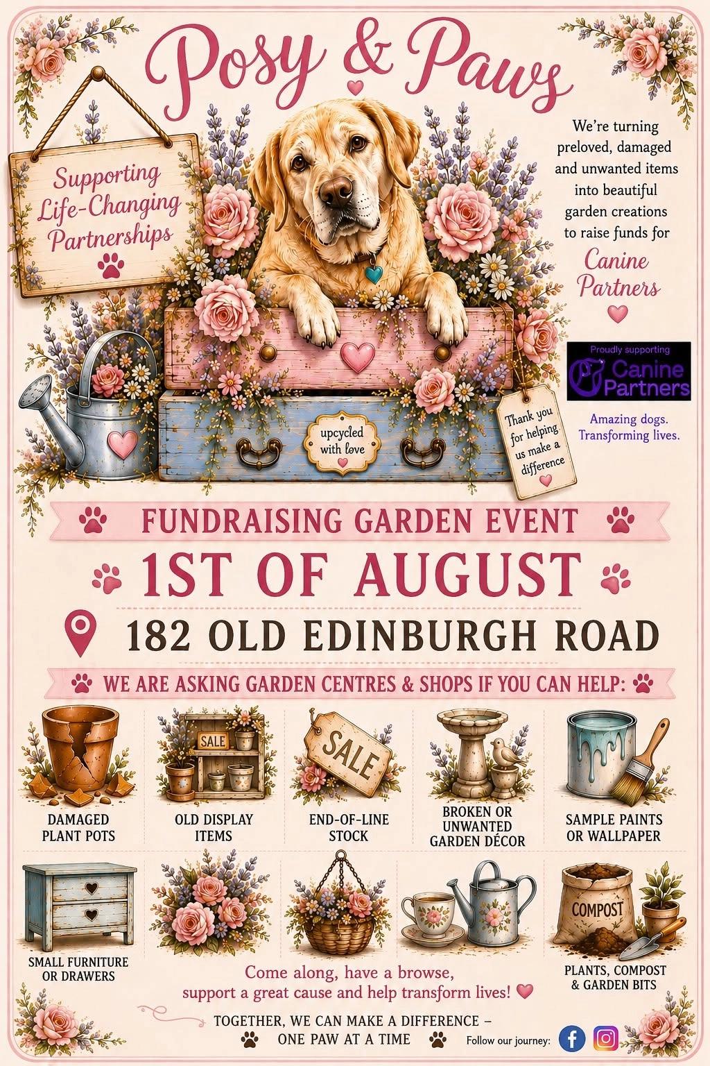 Posey and paws canine partner charity fundraiser