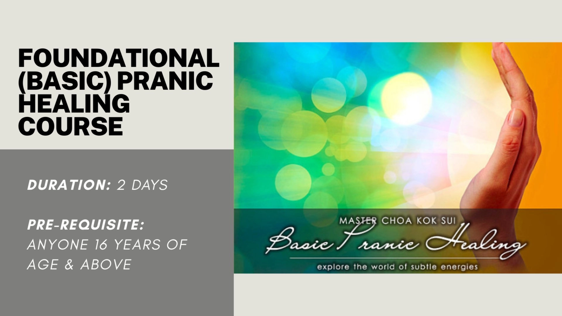 GMCKS Foundational (Basic) Pranic Healing Course (2 days)