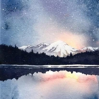 102 Watercolor Night Scene Art Class