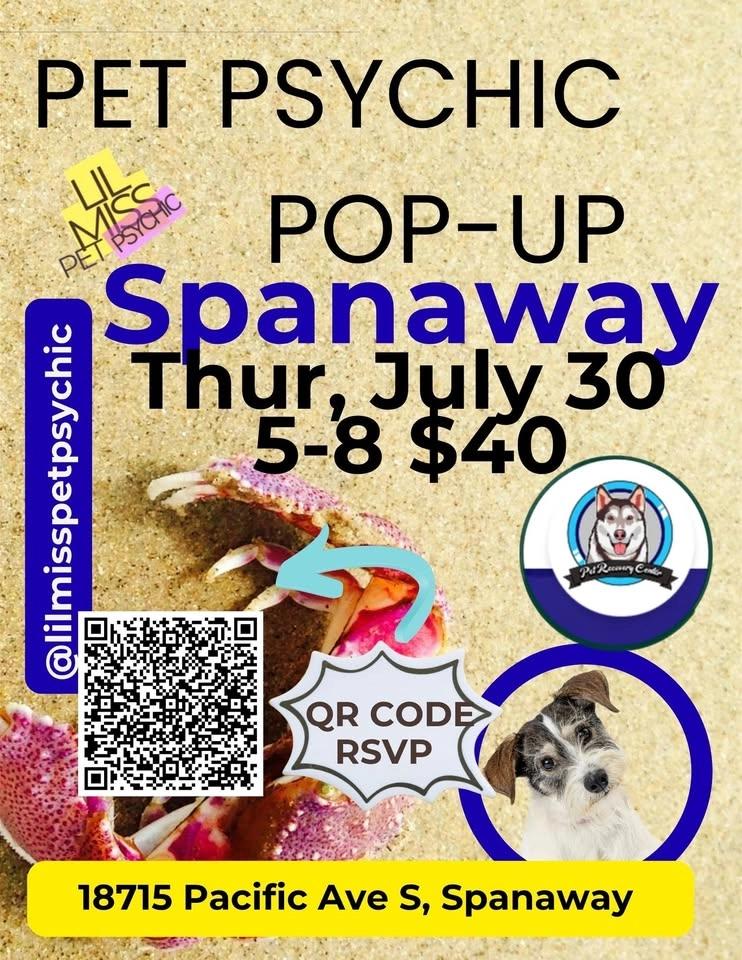 Pet Psychic Pop Up in Spanaway, WA