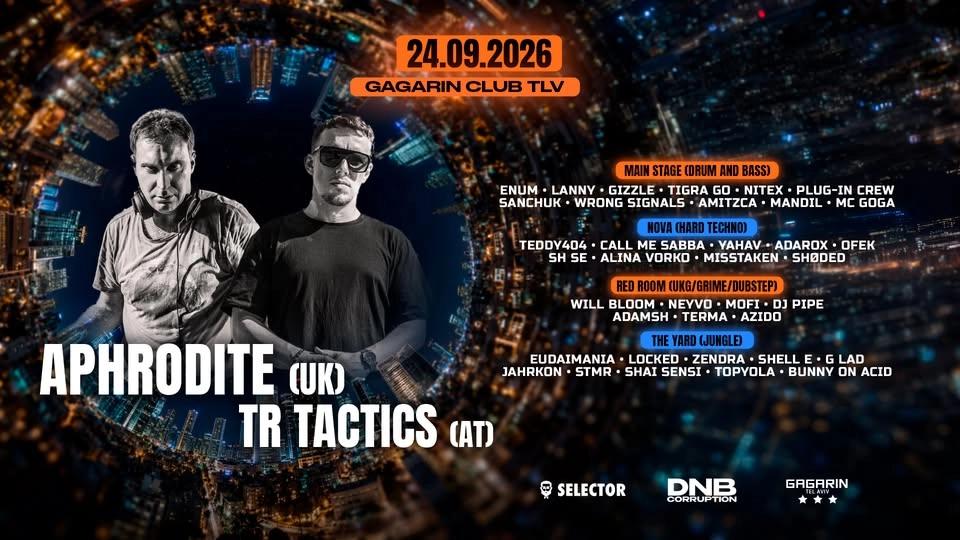 APHRODITE (UK) x TR TACTICS (AT) Live in Tel Aviv | Gagarin Club | 24.09