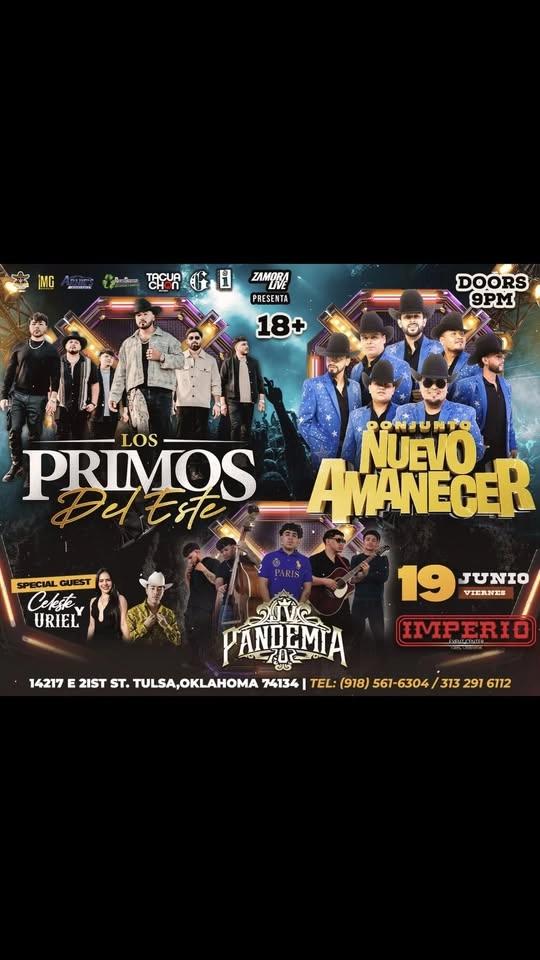 JUNIO 19 ๐ถ LOS PRIMOS DEL ESTE/CONJUNTO NUEVO AMANECER/PANDEMIA 702 ๐ฅEN iMPERIOโผ๏ธ