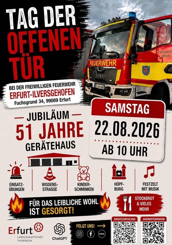 🚒🔥 TAG DER OFFENEN TÜR – FEUERWEHR ERFURT-ILVERSGEHOFEN 🔥🚒