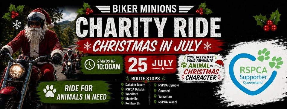 🎄🏍️ BIKER MINIONS CHARITY RIDE – CHRISTMAS IN JULY 🏍️🎄