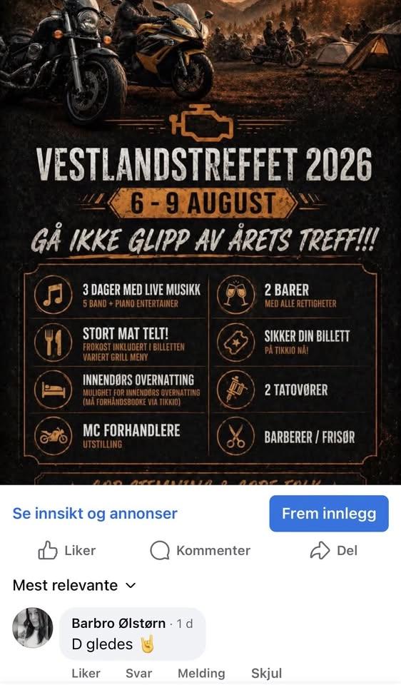 VESTLANDSTREFFET 2026 - Mc Treffet i Vest