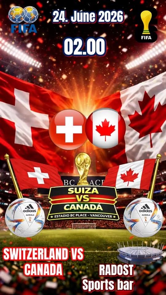 Switzerland vs Canada 02.00 & Bosnien H. vs Qatar 02.00