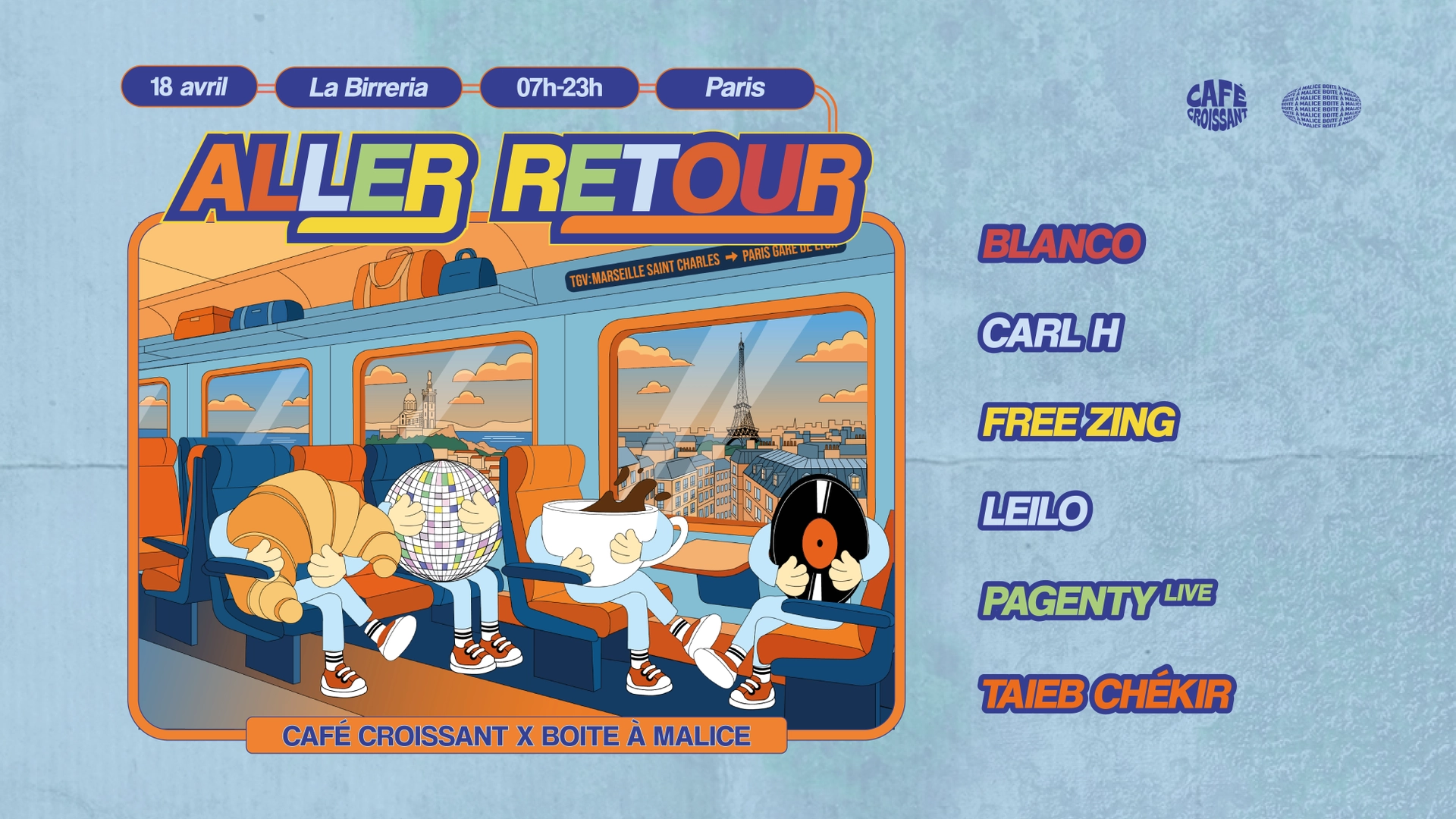 Café Croissant x Boite A Malice: Carl H, Pagenty live, Free Zing