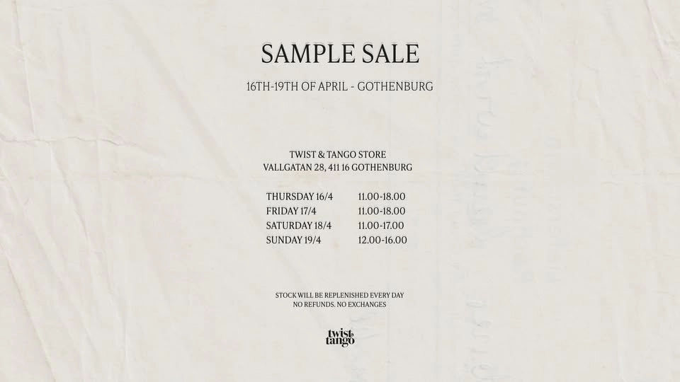 SAMPLE SALE GOTHENBURG