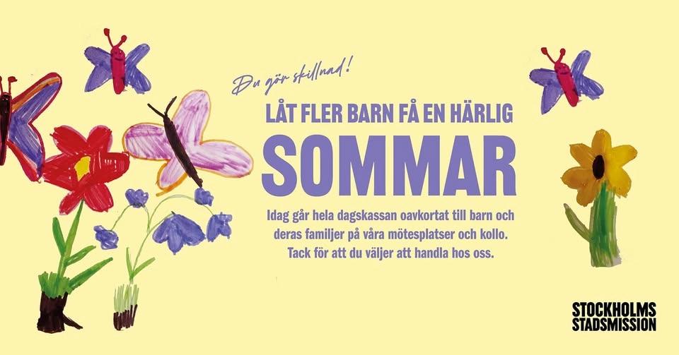12 juni går hela dagskassan till våra verksamheter för barn och unga