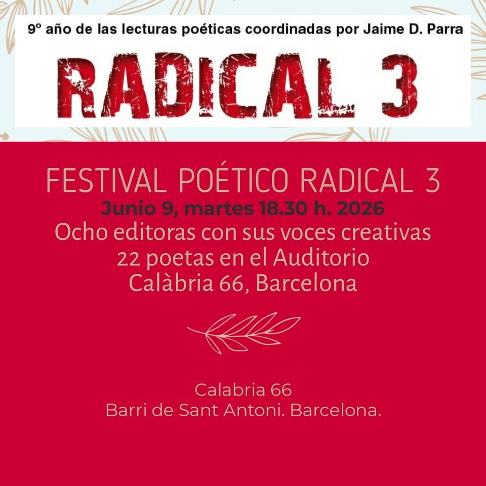 Festival de poesía Radical 3 en Auditorio de Calàbria 66, Barcelona.