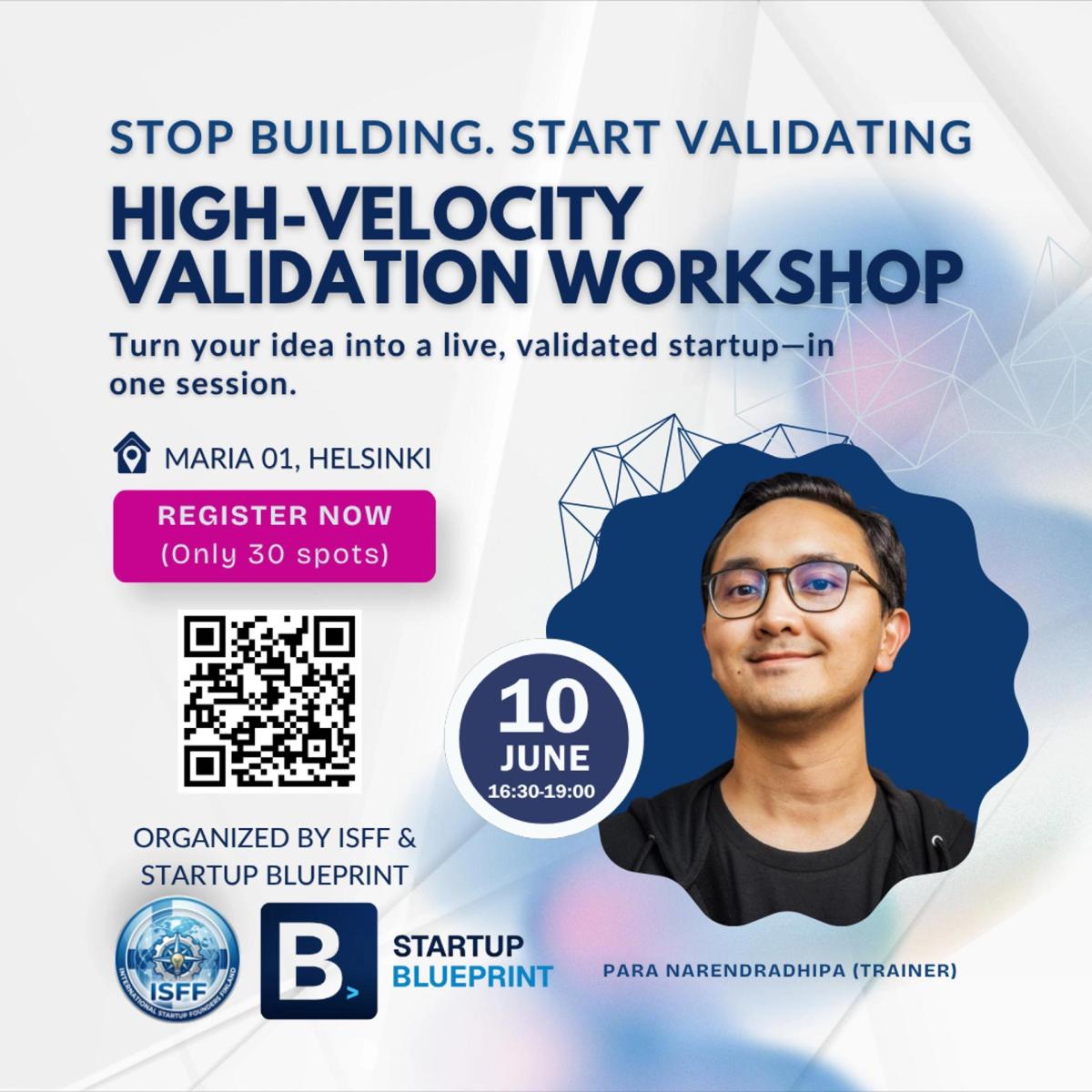Stop Building. Start Validating.A High-Velocity Validation Workshop for Global Founders