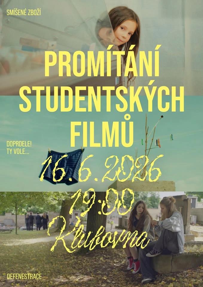 Promítání studentských filmů v Klubovně