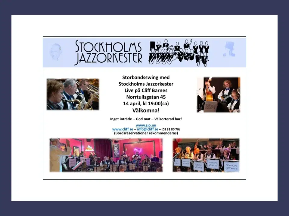 Stockholms Jazzorkester på Cliff Barnes
