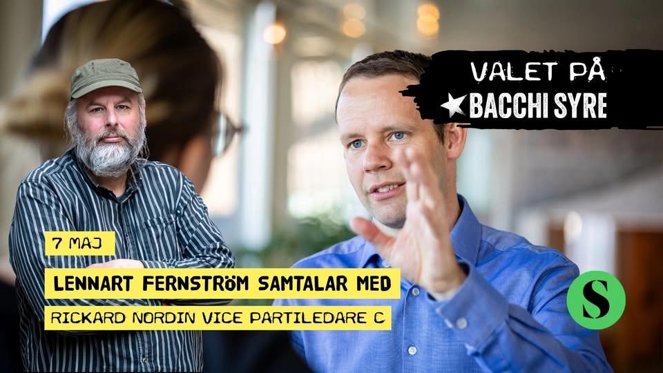 Lennart Fernström samtalar med Rickard Nordin (C)