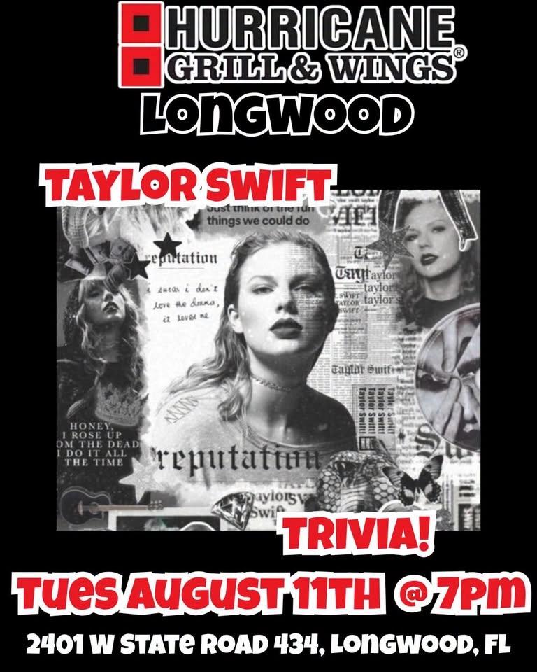 Taylor Swift Trivia @ Hurricane Grill & Wings Longwood
