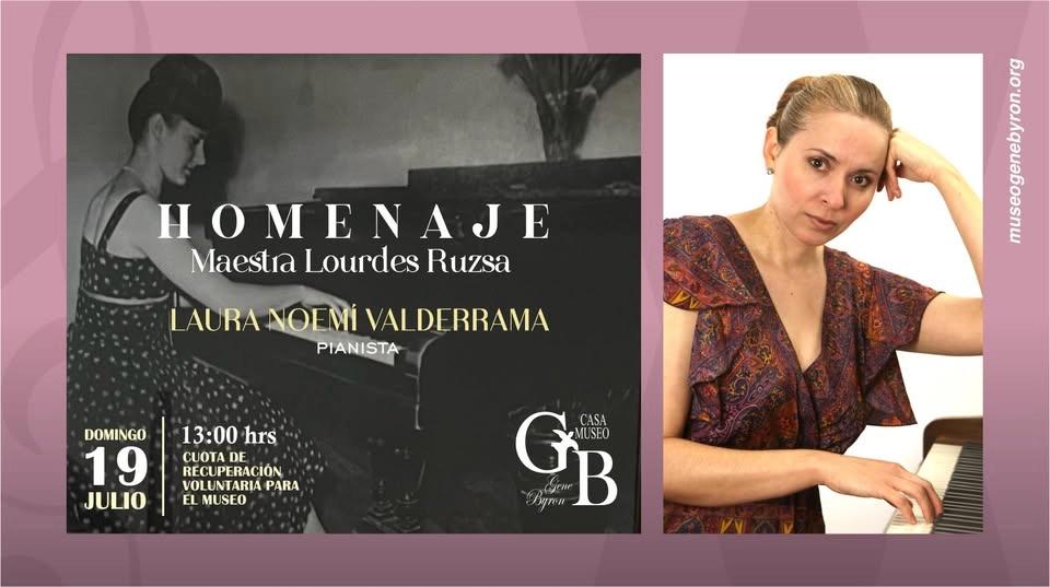 Concierto Homenaje a la Mtra. Lourdes Ruzsa. Laura Noemí Valderrama, pianista.
