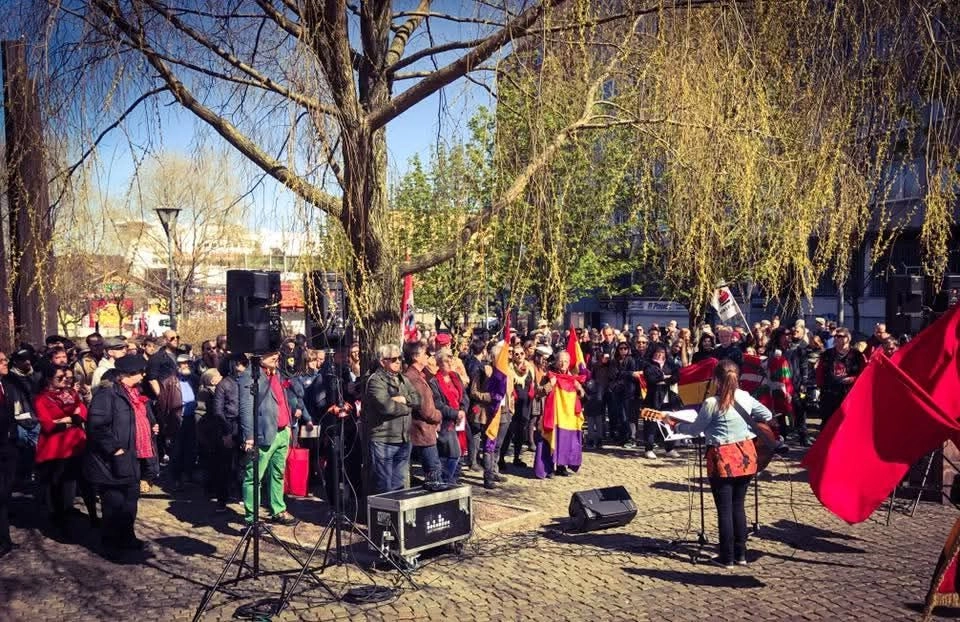 1 maj-manifestation till minne av de spanienfrivilliga