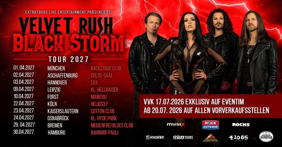VELVET RUSH – BLACK STORM TOUR 2027 | Hellraiser Leipzig