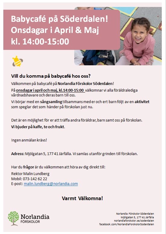 Babycafé på Norlandia förskolor Söderdalen