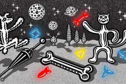 Surreálna krajina psíčka a mačičky