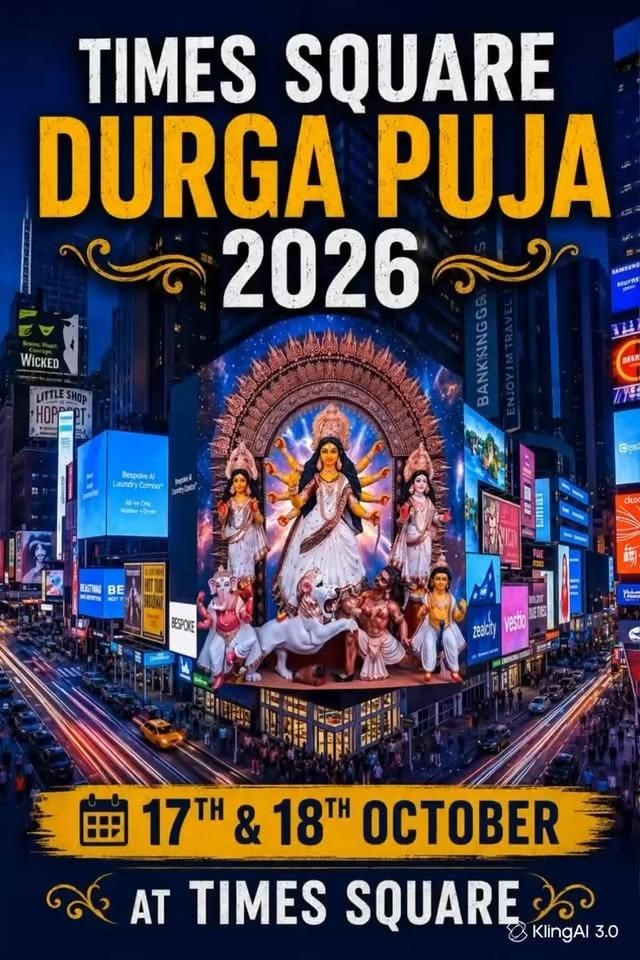 Times Square Durga Puja 2026